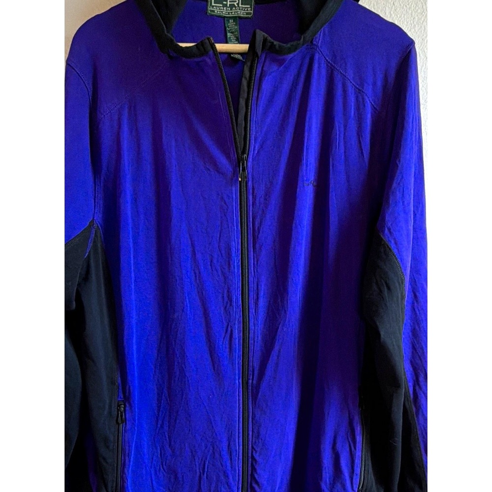 L-RL Lauren Active Ralph Lauren 3X Purple/Black Hooded Zip Jacket